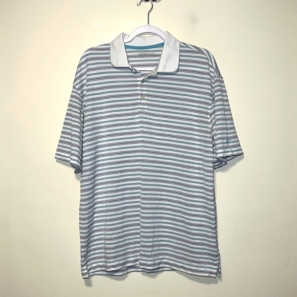 Mens NIKE GOLF striped polo shirt size Large - Picture 1 of 6